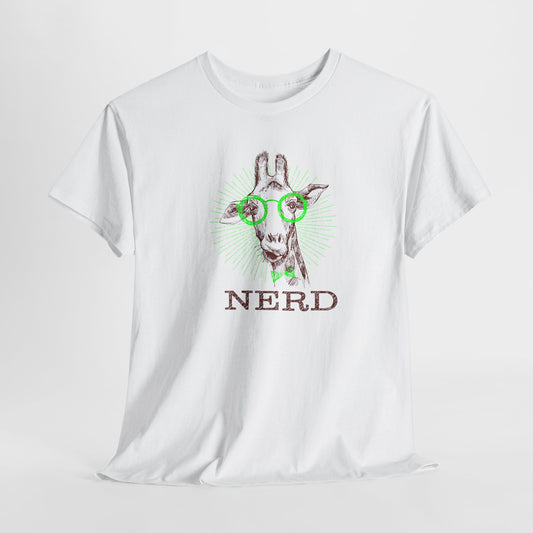 Nerdy Giraffe T-Shirt For Cool Geek TShirt For Book Worm Math Nerd Teacher Developer Librarian T Shirt For Engineer Gift