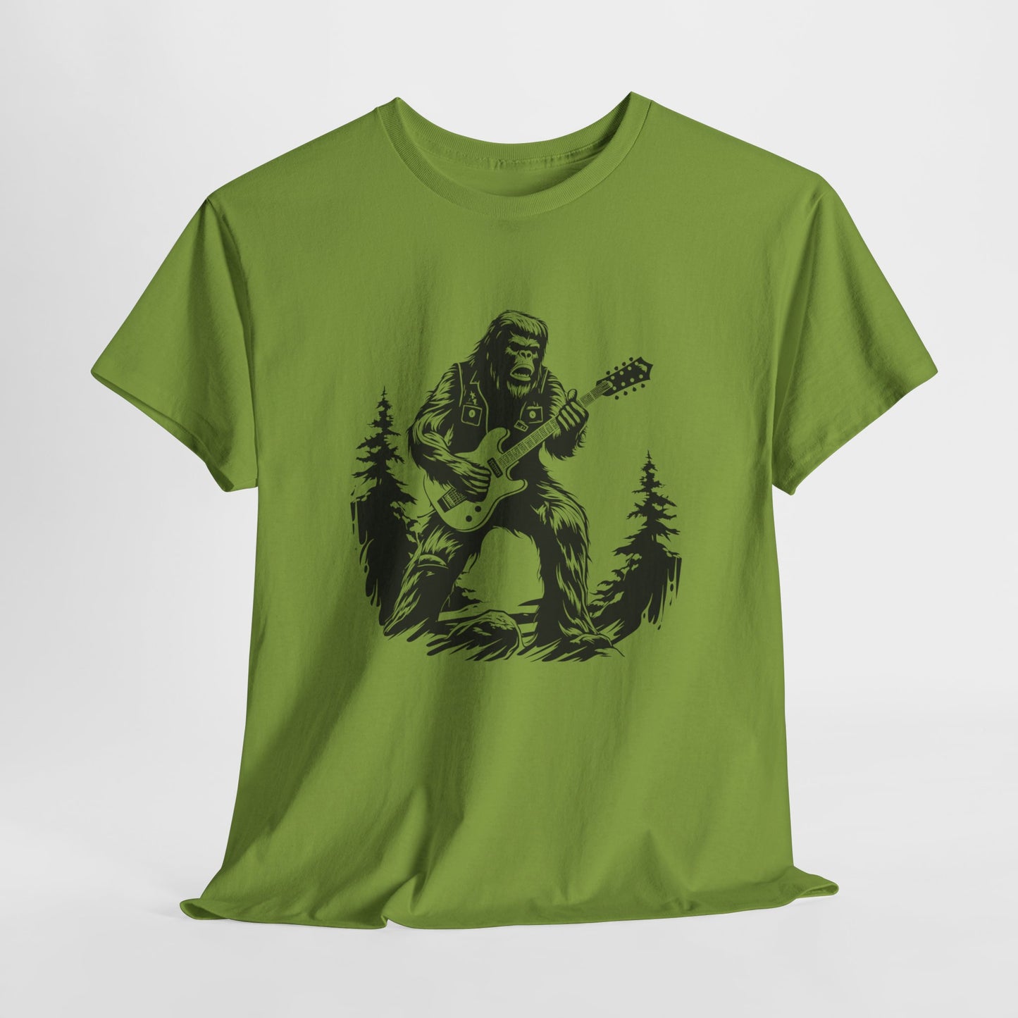 Bigfoot T-Shirt For Rock And Roll Yeti TShirt For Sasquach Guitar T Shirt For Musician Gift