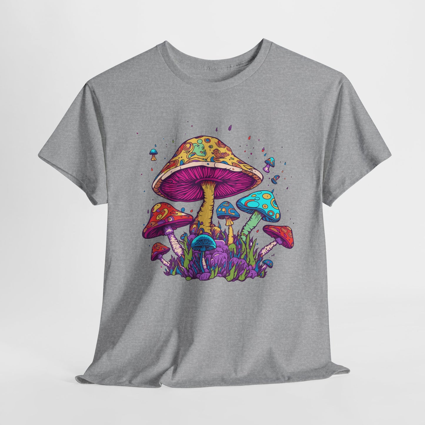 Mushrooms T-Shirt With Psychedelic Mushrooms TShirt For Neon Shrooms T Shirt With Colorful Mushrooms Tee For Hippy Shirt For Groovy Fungi Shirt