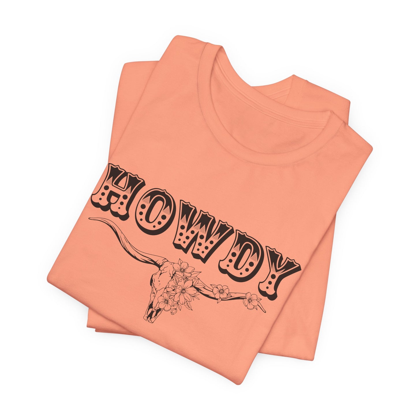 Western Howdy T-Shirt For BOHO Steer Skull T Shirt For Country Girl TShirt