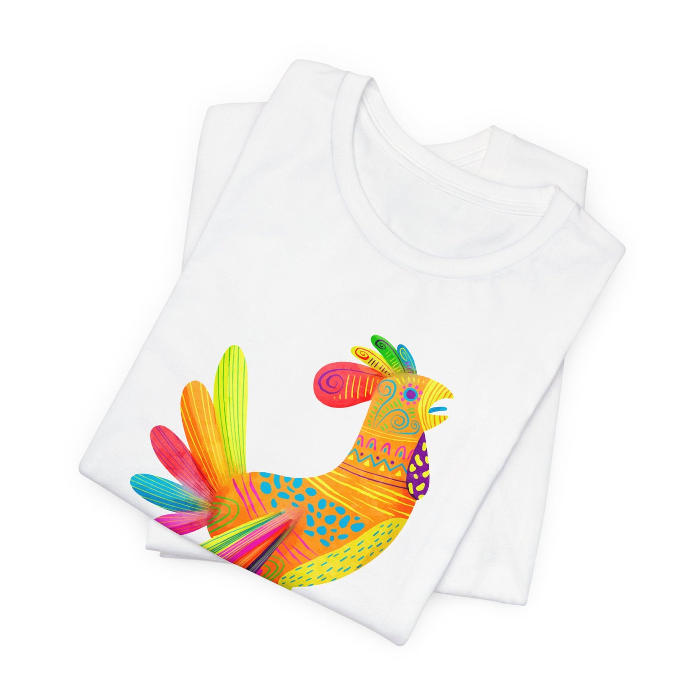 Mexican Folk Art T-Shirt For Watercolor Rooster T Shirt For Cinco de Mayo TShirt