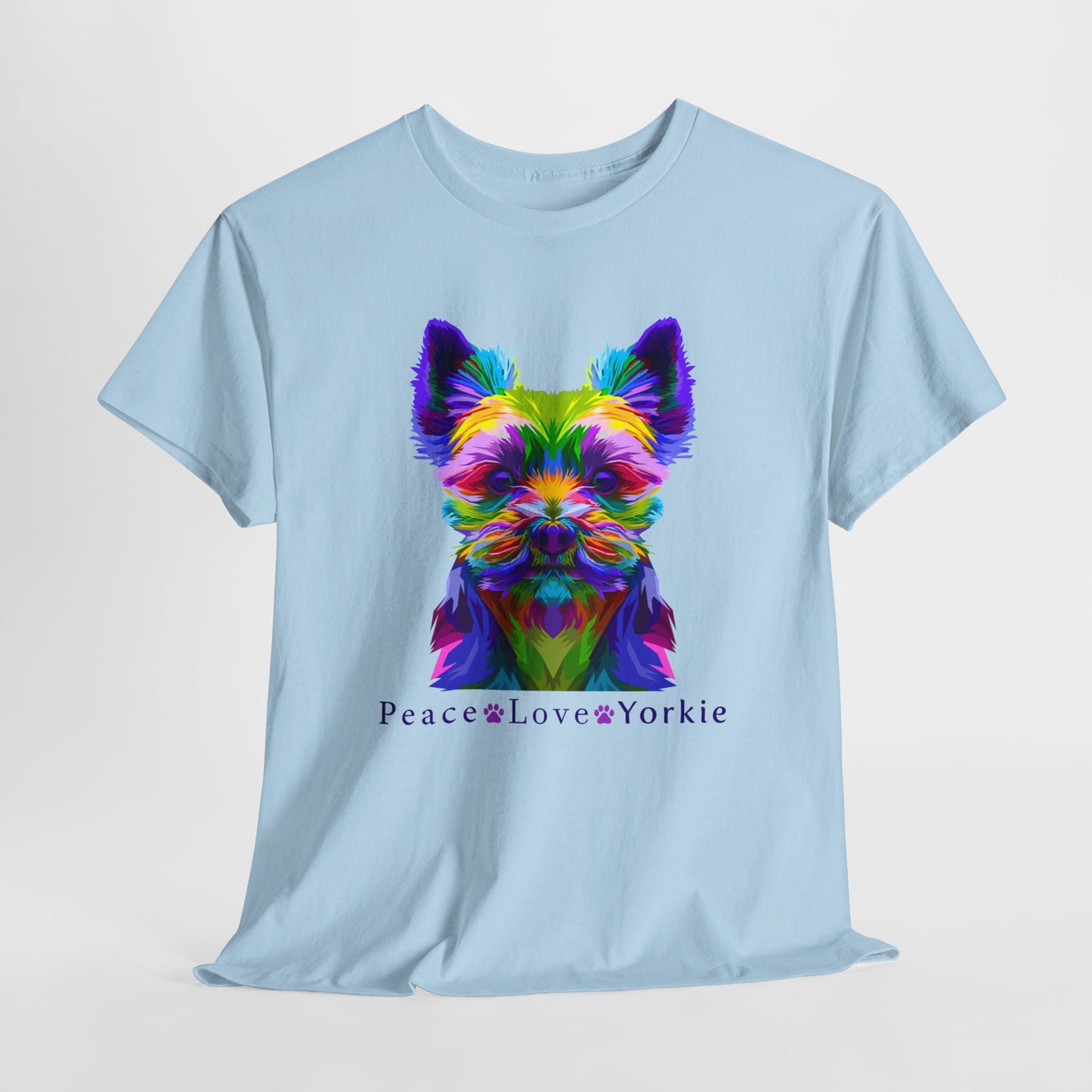 Yorkie T-Shirt For Yorkshire Terrier TShirt For Favorite Dog Breed T Shirt For Peace Love Yorkie Shirt For Dog Lover Gift