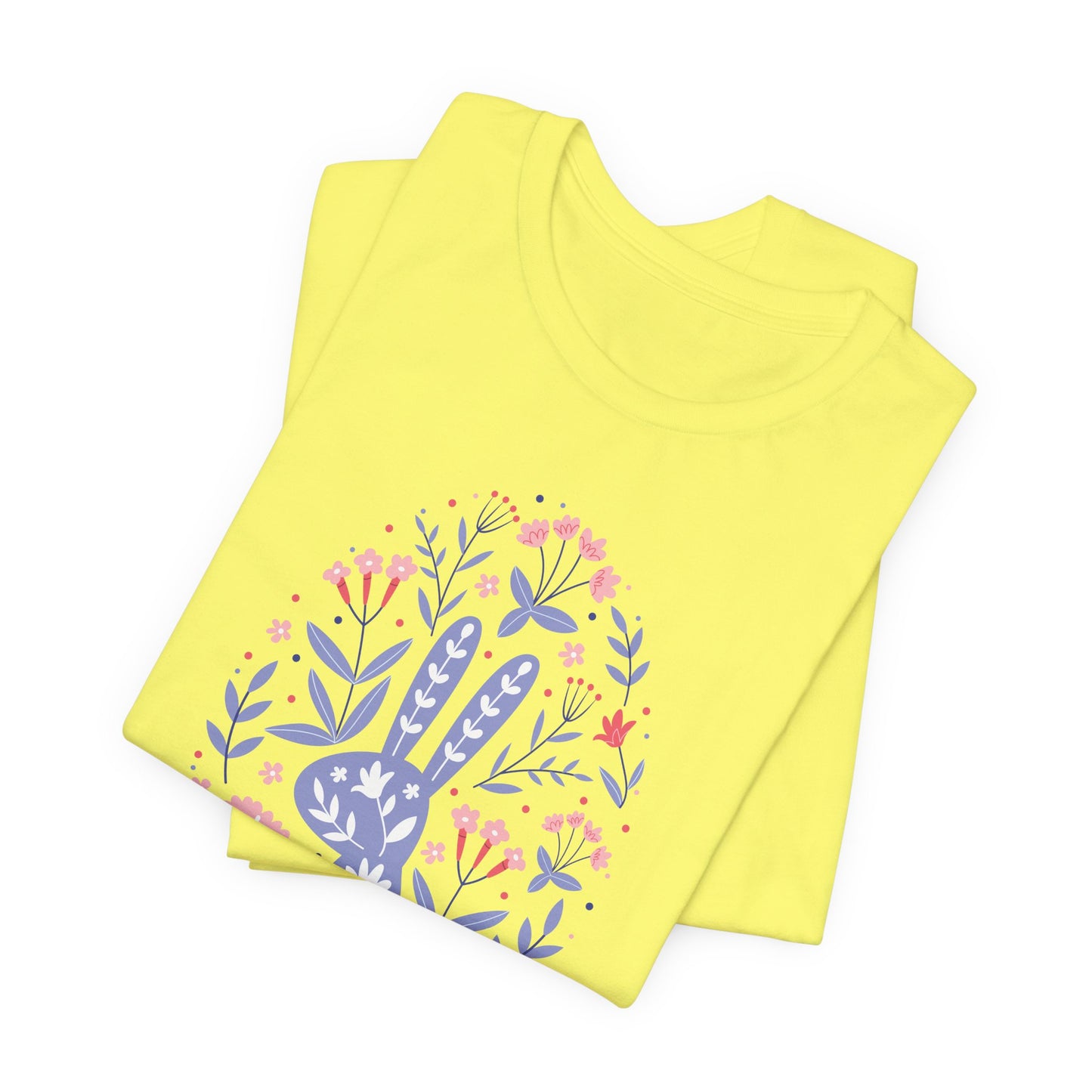 Flowery Bunny T-Shirt For Egg Shape T Shirt For Easter TShirt