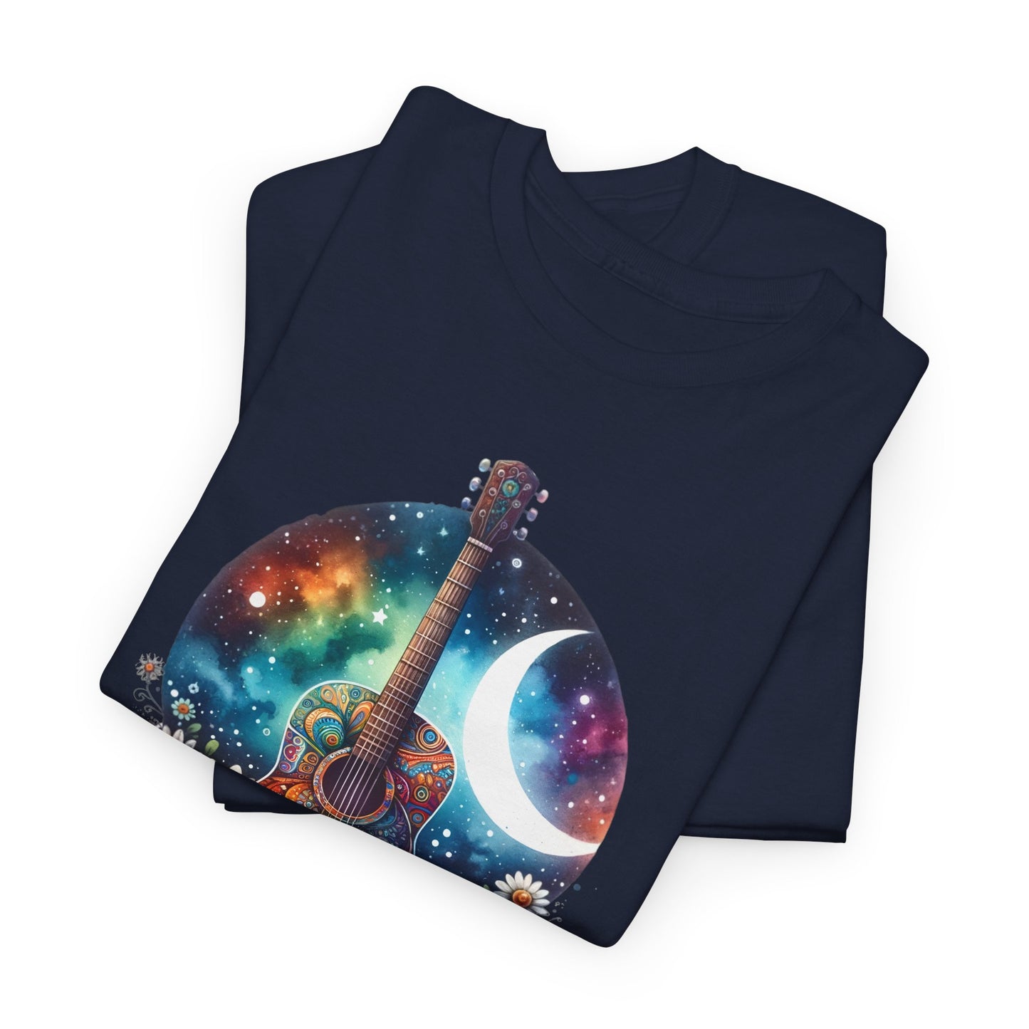 Cosmic Guitar Tee Bohemian Style for Music Lovers T-Shirt