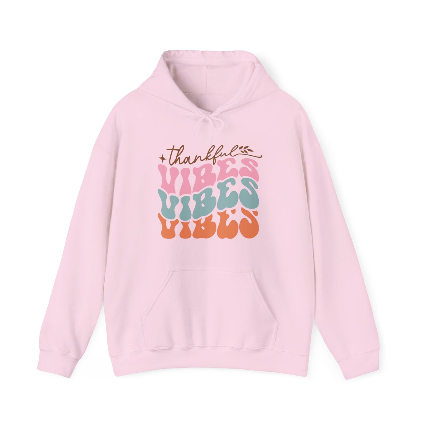 RetroThankful Vibes Hooded Sweatshirt For Thanksgiving Hoodie For Warm Turkey Day Shirt