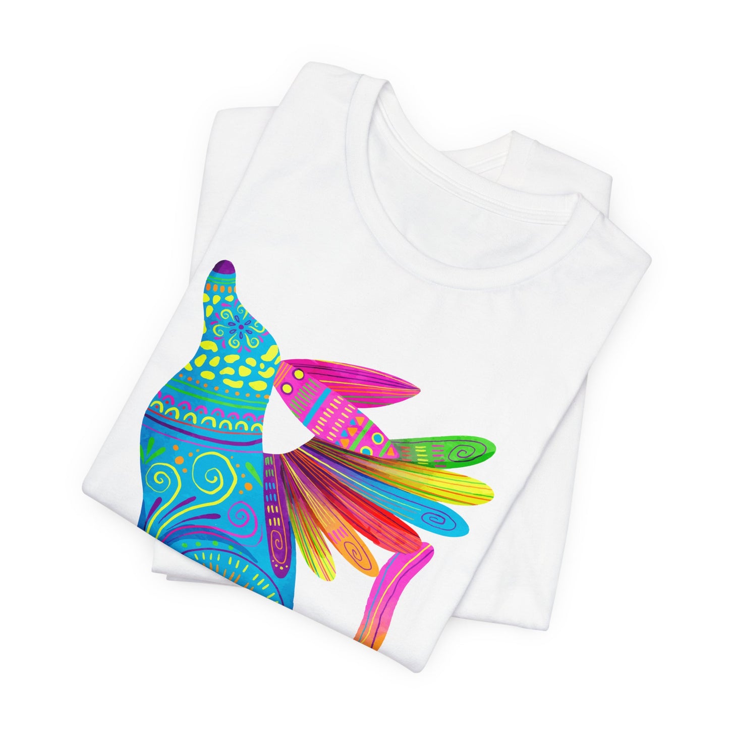 Mexican Folk Art T-Shirt For Cinco de Mayo TShirt For Winged Dog Watercolor T Shirt