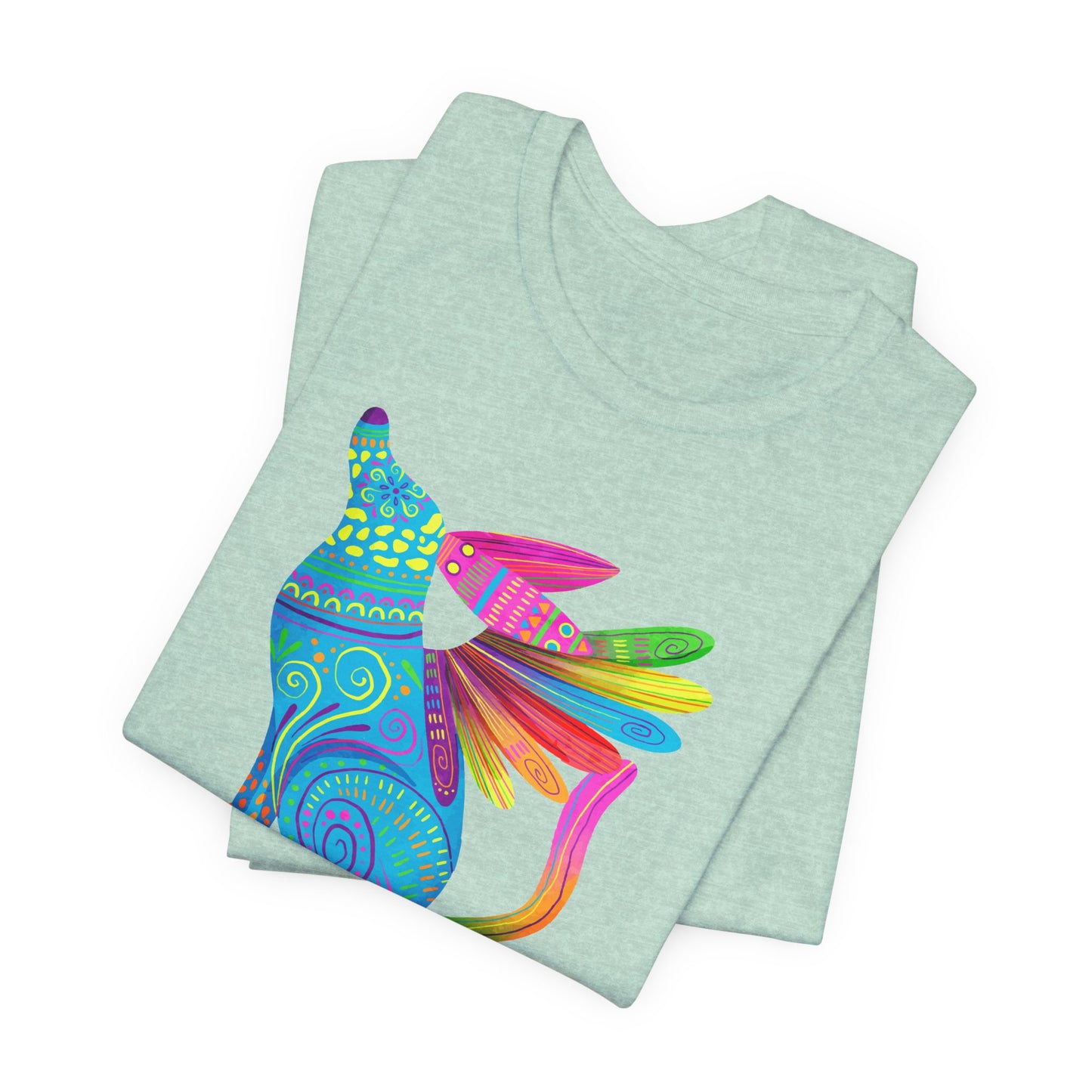 Mexican Folk Art T-Shirt For Cinco de Mayo TShirt For Winged Dog Watercolor T Shirt