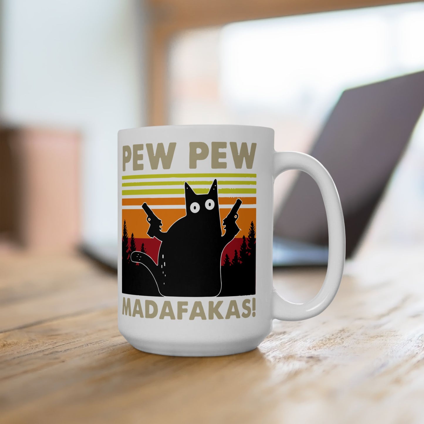 Pew Pew Madafakas Coffee Mug For Sarcastic Cat Tea Cup For Hot Cocoa