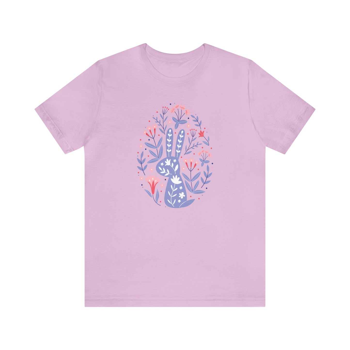 Flowery Bunny T-Shirt For Egg Shape T Shirt For Easter TShirt