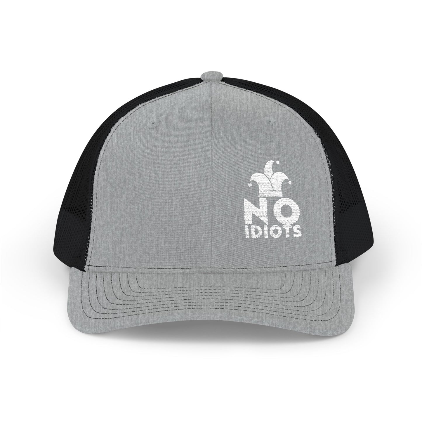 No Idiots Bold Snapback Trucker Cap