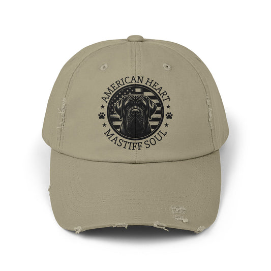 American Heart Mastiff Soul Ball Cap - Patriotic Dog Lover Hat