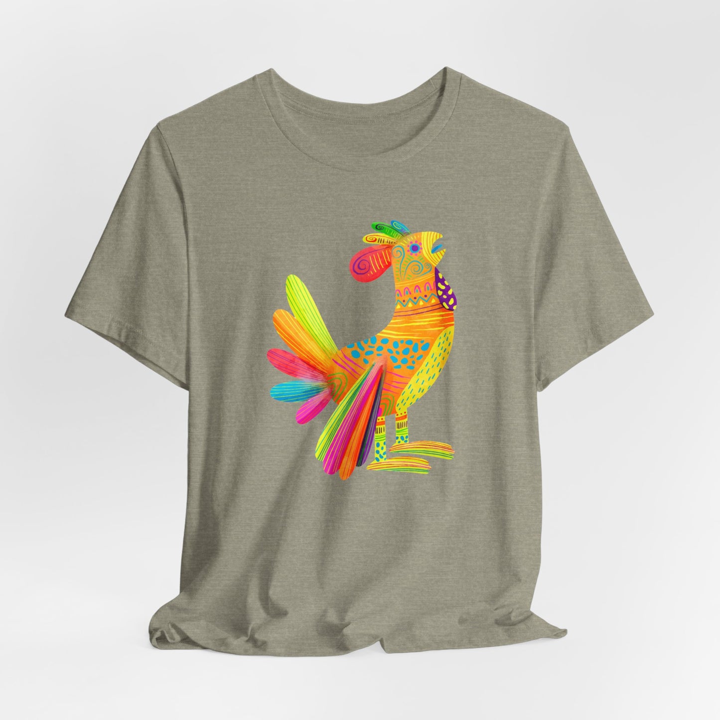 Mexican Folk Art T-Shirt For Watercolor Rooster T Shirt For Cinco de Mayo TShirt