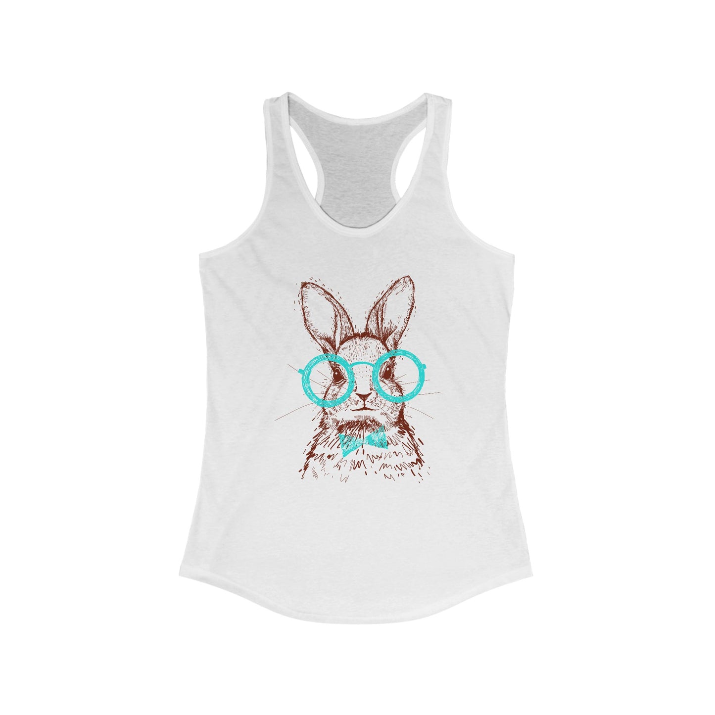 Cute Hipster Bunny Tank Top For Easter Rabbit Summer Top For Racer Back Tee.