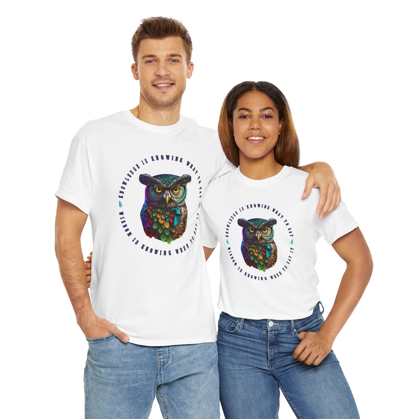 Knowledge T-Shirt For Knowing What To Say TShirt With Wise Owl T Shirt Pop Art Owl Shirt For Scholar Gift For Teacher Gift For Owl Lover Shirt For Animal Lover Shirt