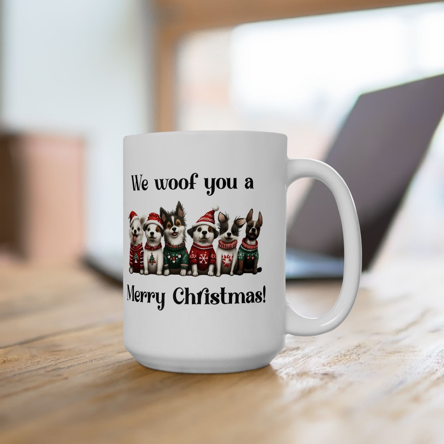 Cute Puppies Coffee Cup For Dog Lovers Christmas Mug For Hot Chocolate or Tea