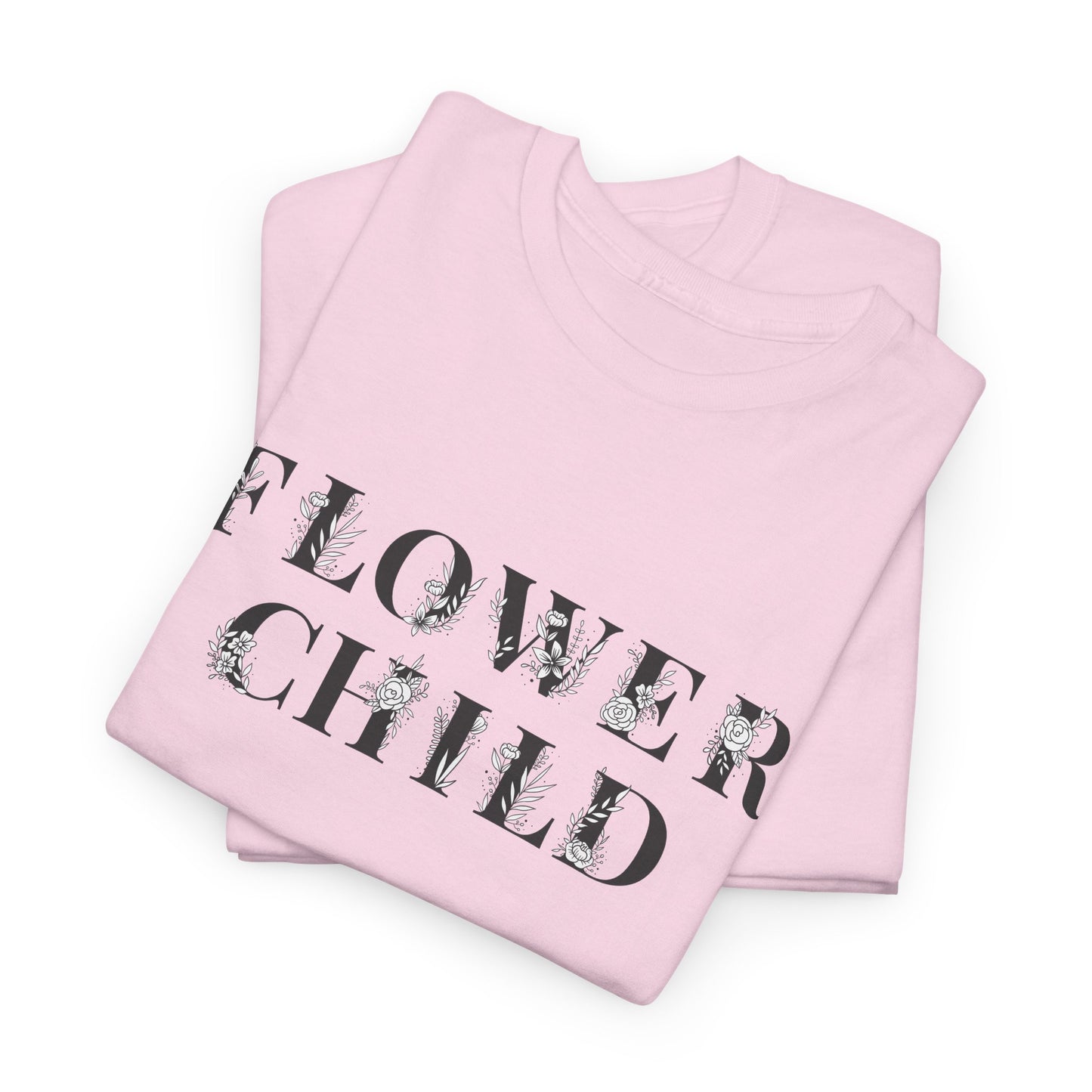 Floral T-Shirt For Flower Child T Shirt For Hippy TShirt Botanical T-Shirt For Woman Floral Lettering Shirt