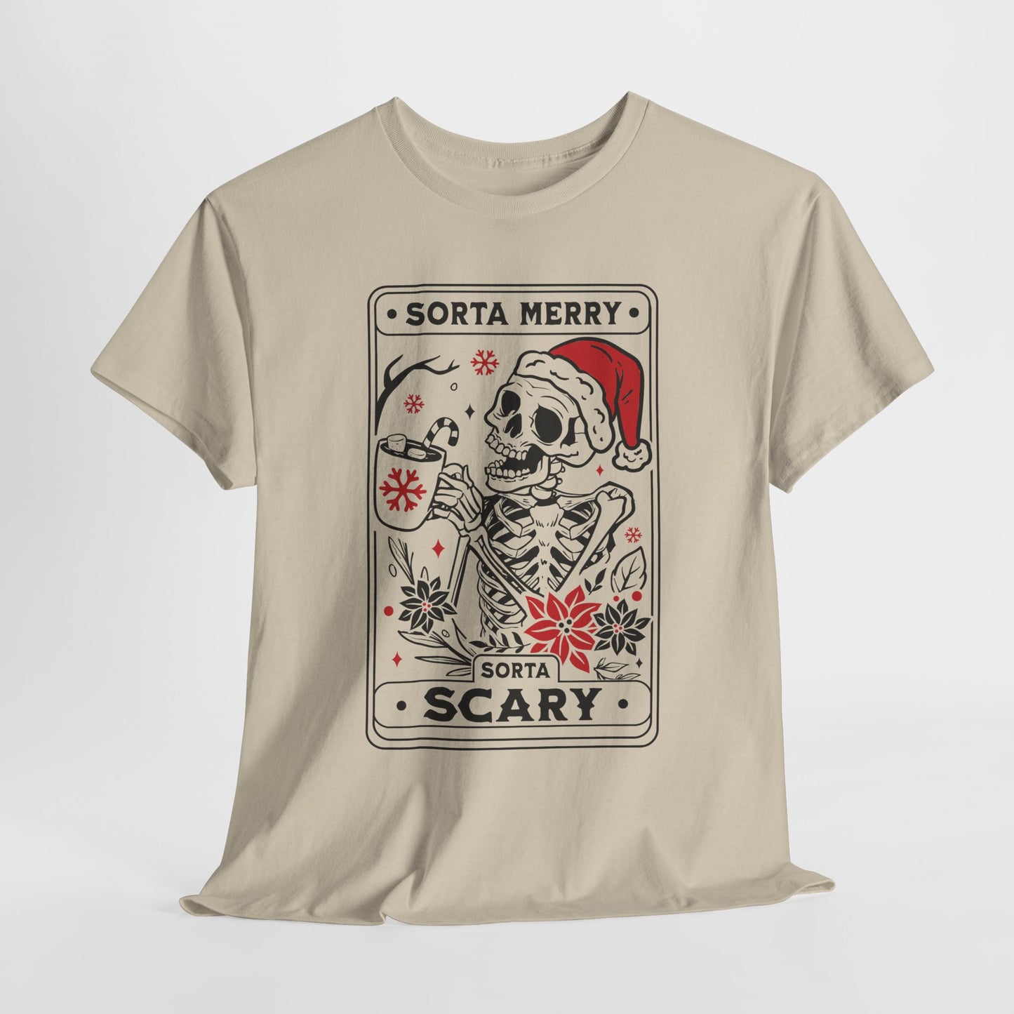 Sorta Scary T-Shirt For Christmas TShirt For Santa Skeleton T Shirt