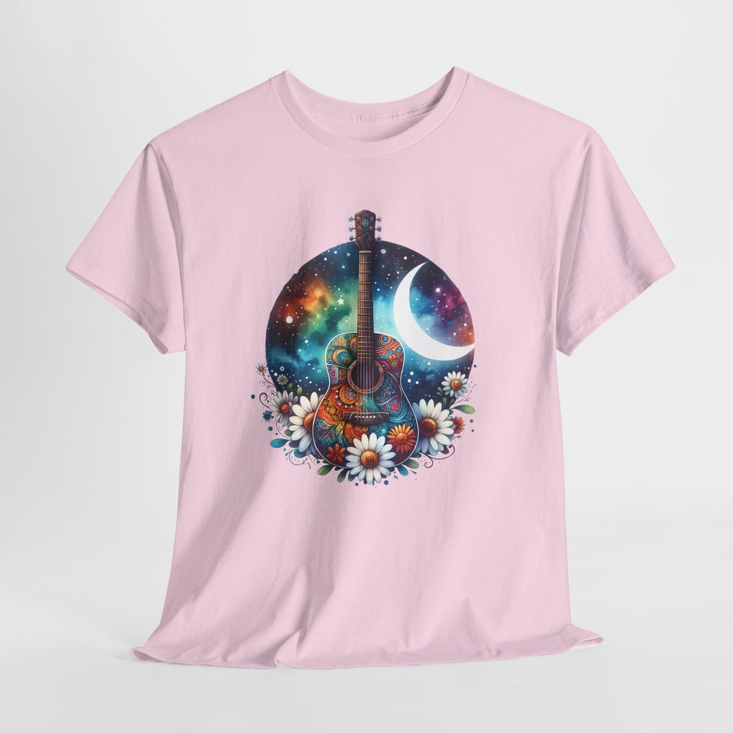 Cosmic Guitar Tee Bohemian Style for Music Lovers T-Shirt