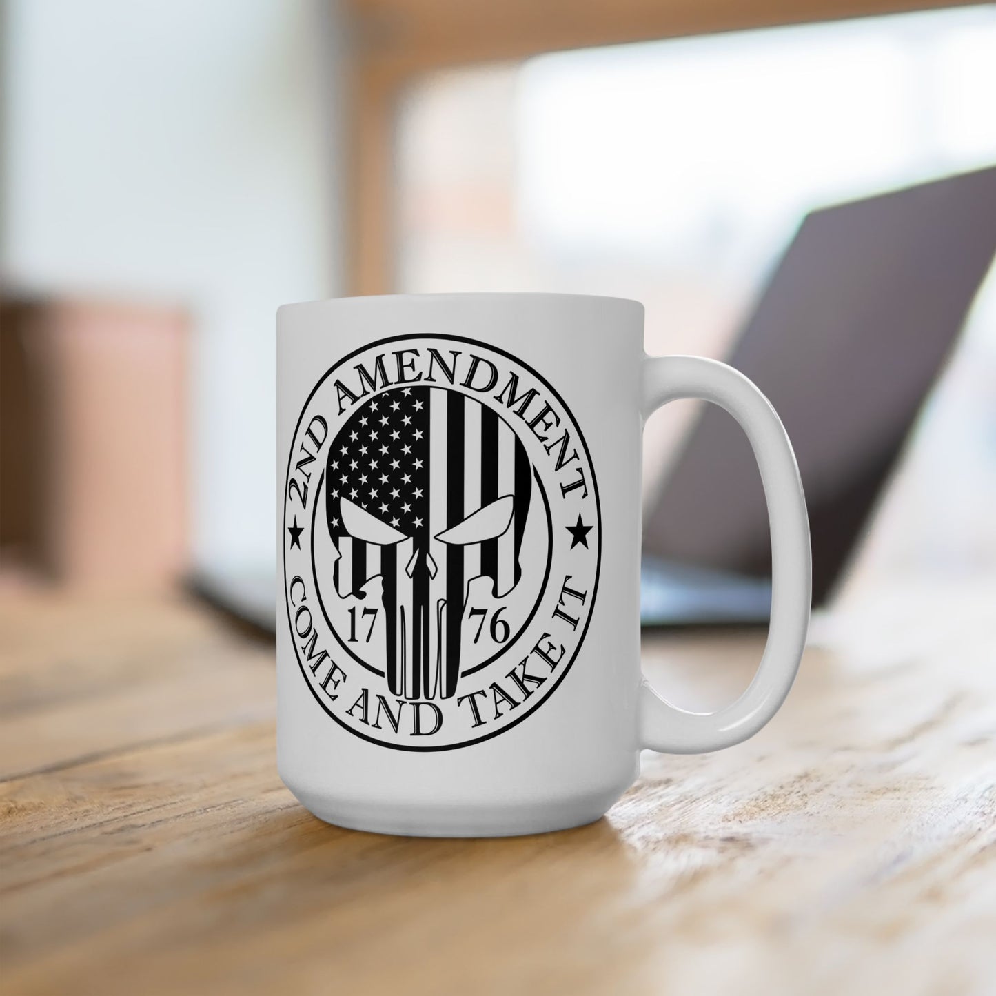 Second Amendment Ceramic Mug For Patriotic Coffee Cup For Punisher Flag Collectors