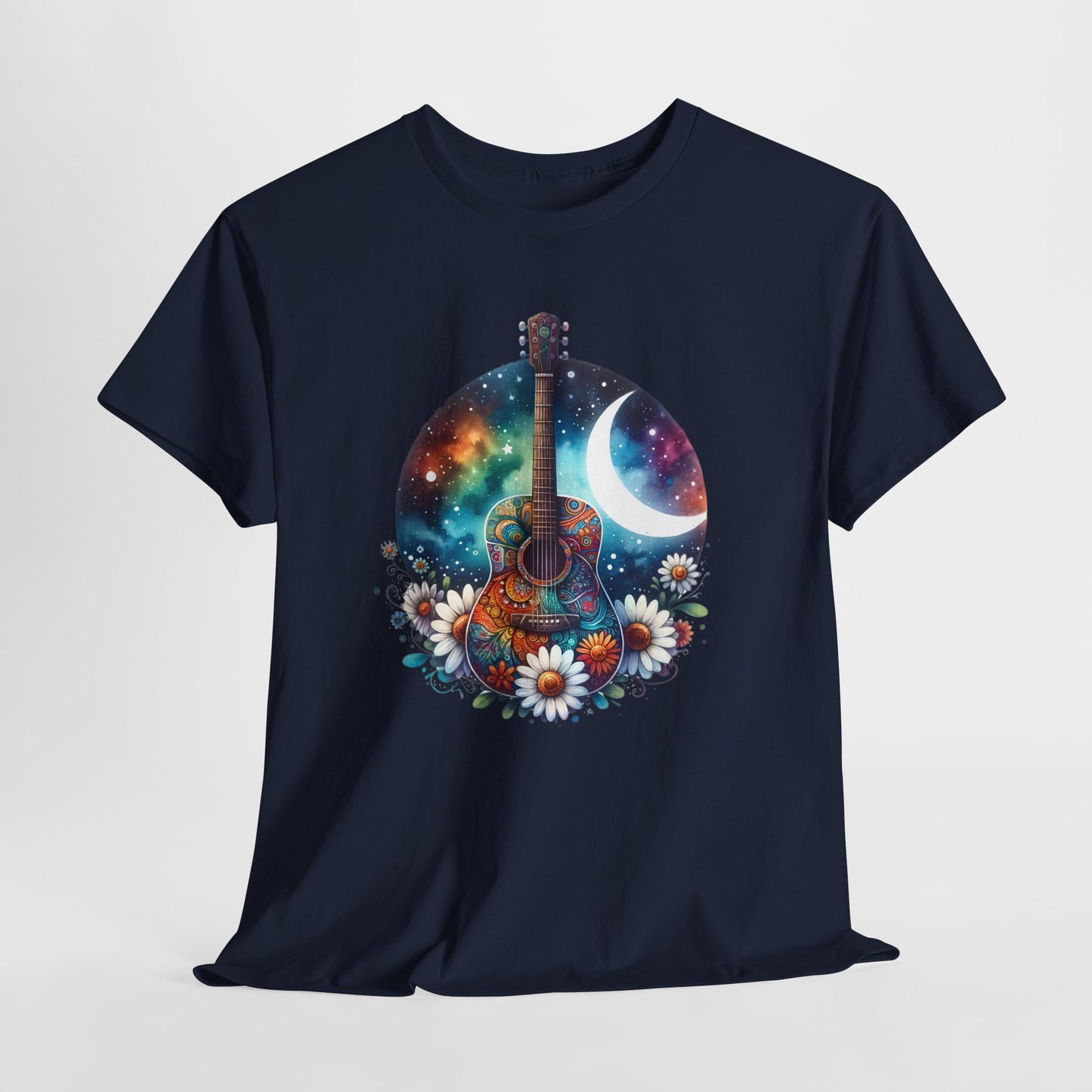 Cosmic Guitar Tee Bohemian Style for Music Lovers T-Shirt