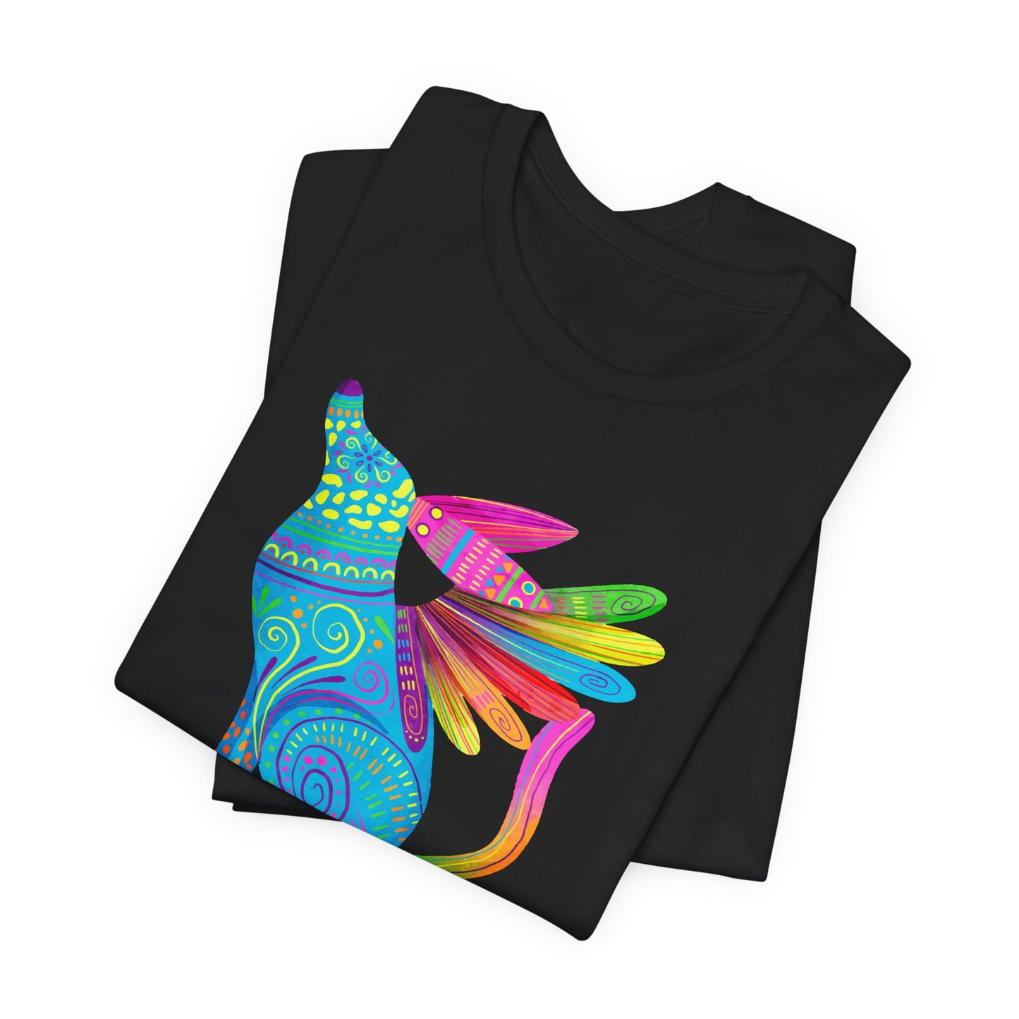 Mexican Folk Art T-Shirt For Cinco de Mayo TShirt For Winged Dog Watercolor T Shirt