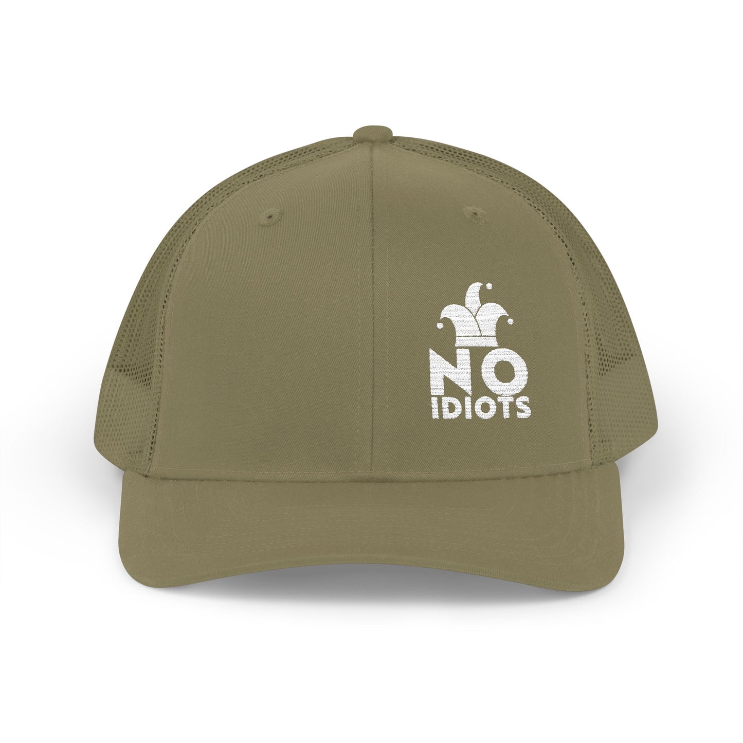 No Idiots Bold Snapback Trucker Cap