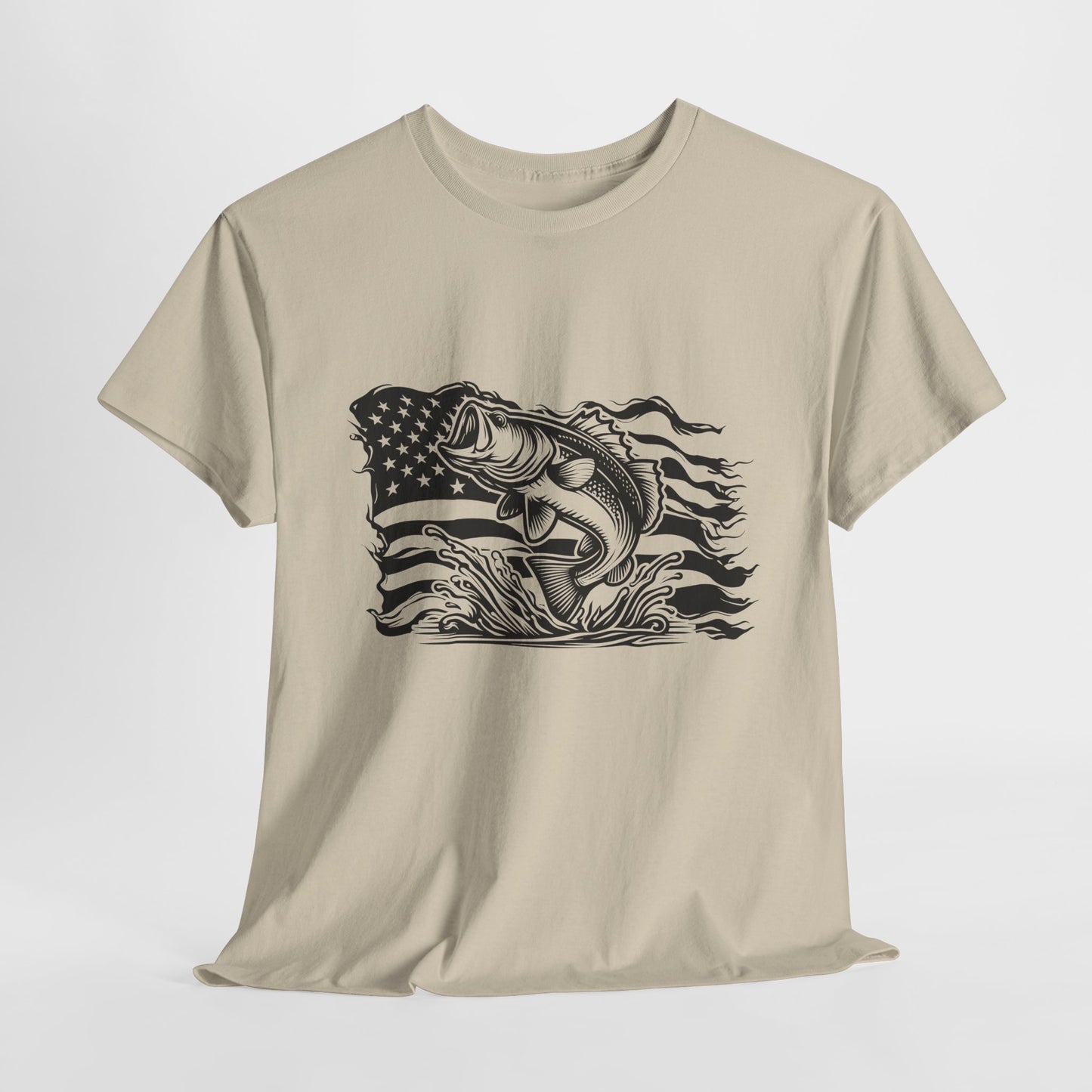 Patriotic T-Shirt For Fishing T Shirt For American Flag TShirt For Bass Tee