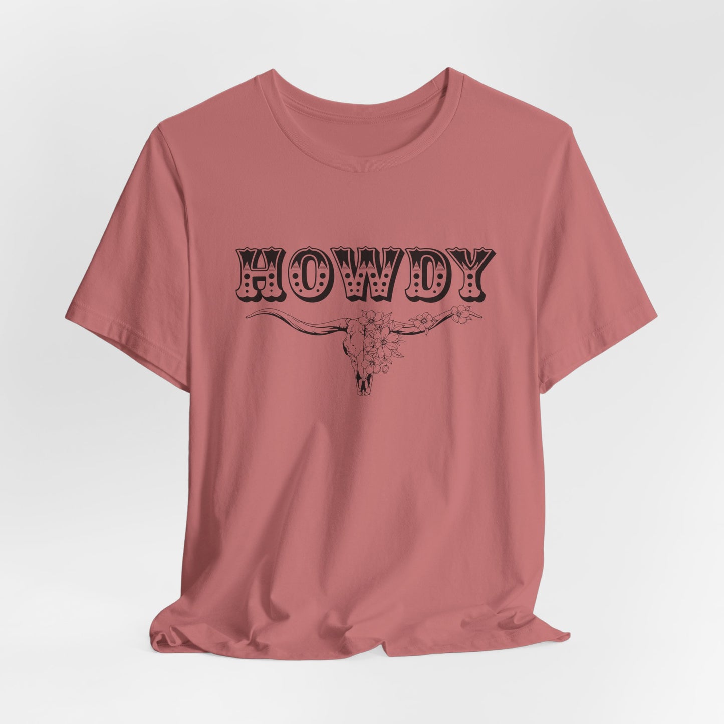 Western Howdy T-Shirt For BOHO Steer Skull T Shirt For Country Girl TShirt