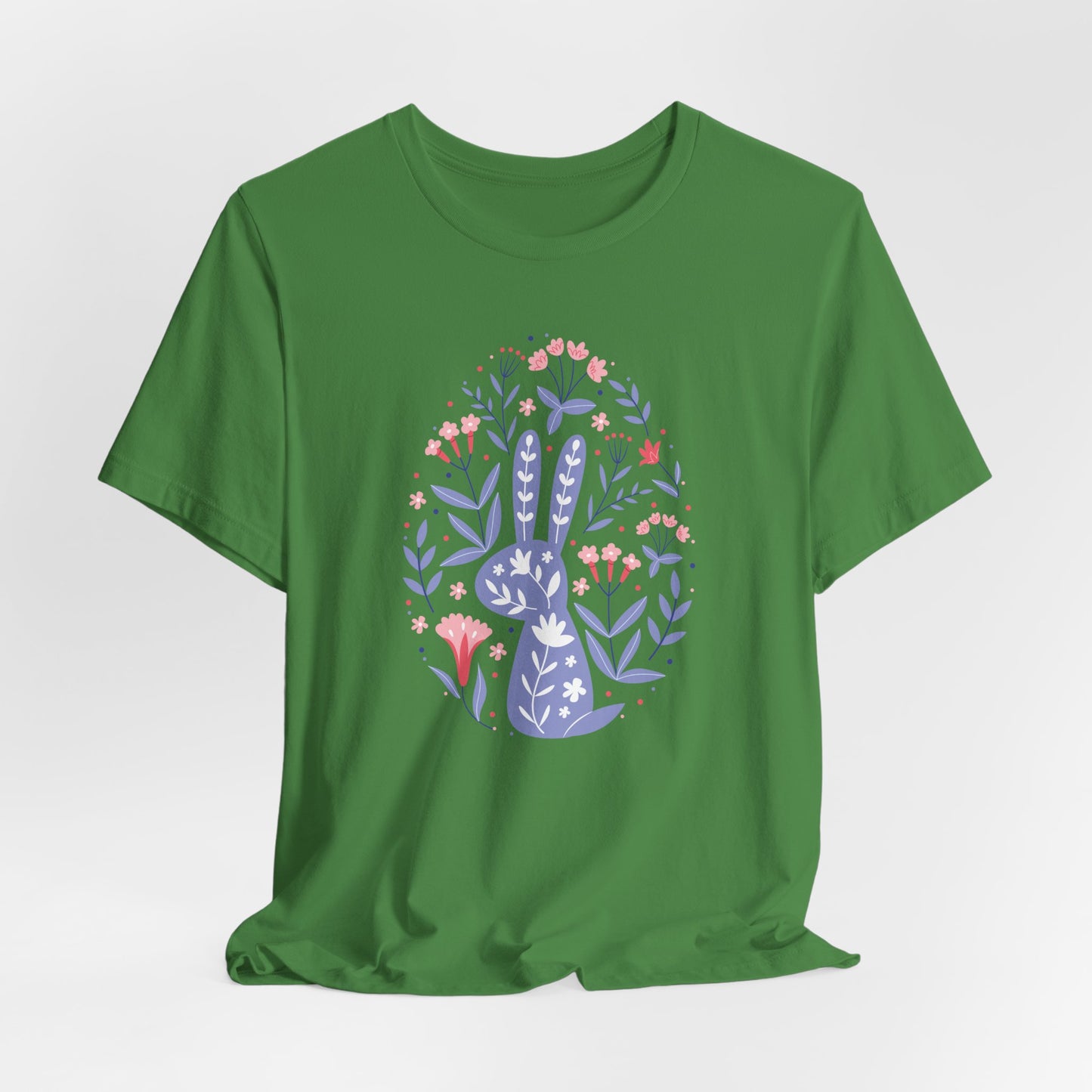 Flowery Bunny T-Shirt For Egg Shape T Shirt For Easter TShirt