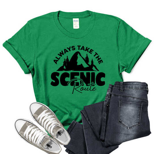 Scenic Route T-Shirt For Adventure TShirt For Great Outdoors T Shirt For Mountains Tee