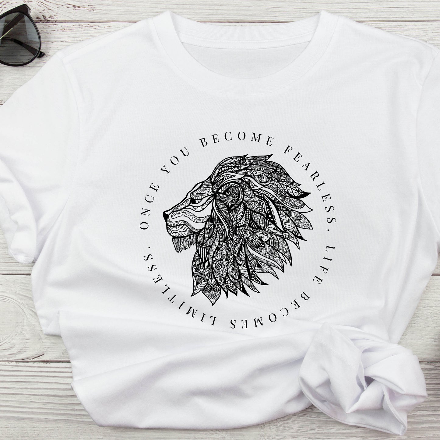 Lion T-Shirt For Fearless Lion TShirt For Limitless T Shirt Motivational Shirt For Leo T-Shirt For Leo Birthday Gift