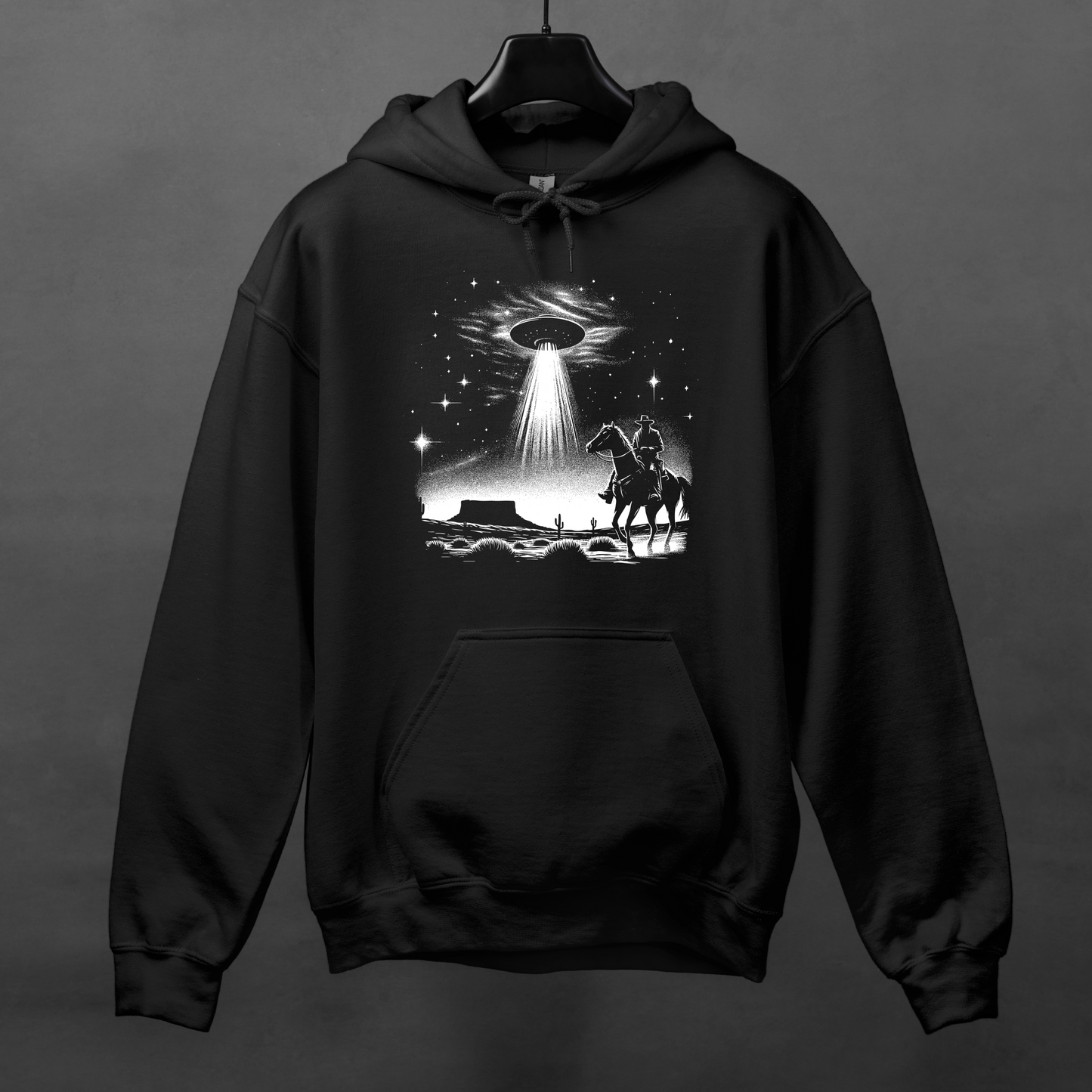 Cowboys And Aliens Hooded Sweatshirt For Western Desert UFO Close Encounter Hoodie