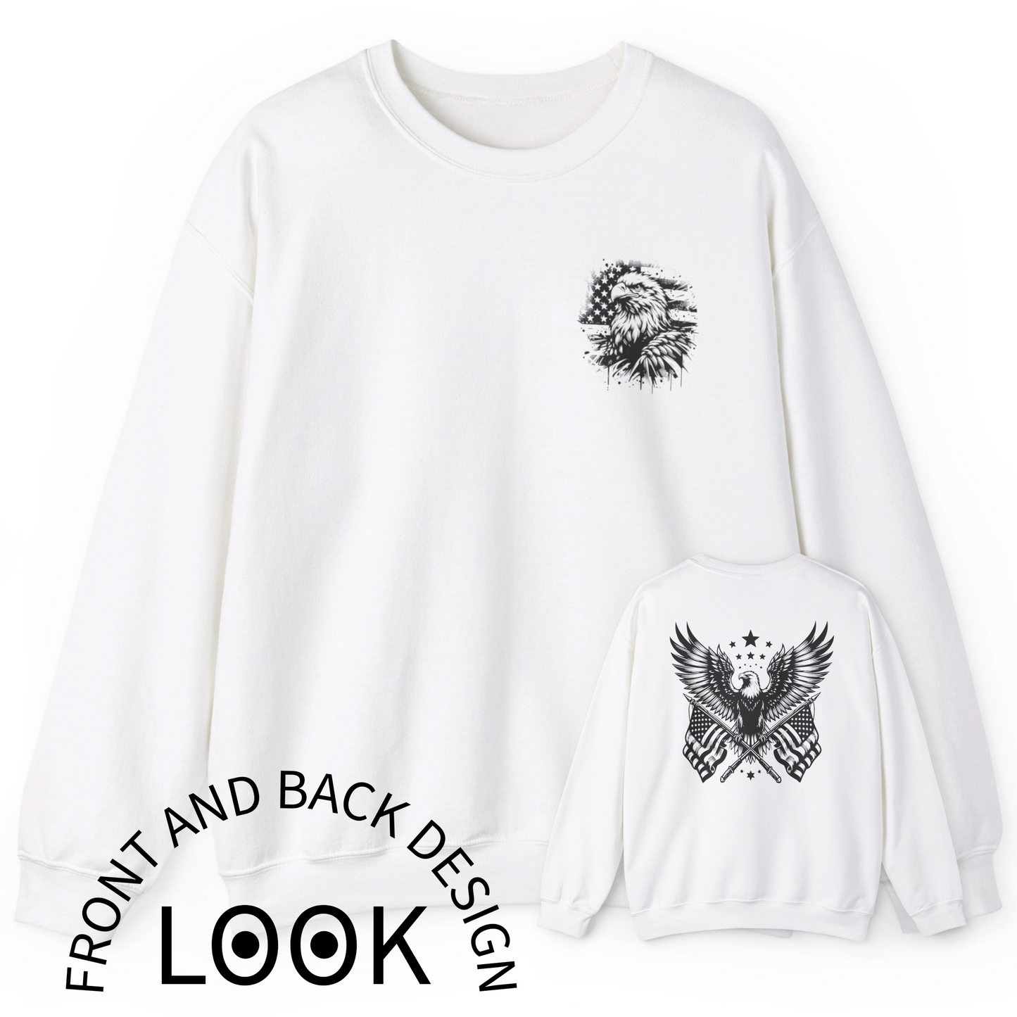 Eagle Sweatshirt For Patriotic Winter Wear For America