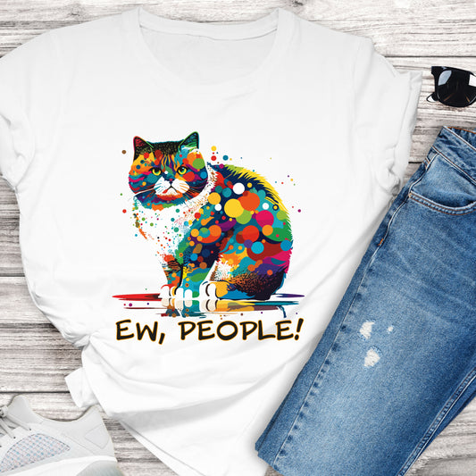Introvert TShirt For Cat Person T Shirt With Funny Cat Shirt For Antisocial People T-Shirt For Cat Lover Shirt For Colorful Cat Tee For Gift Idea