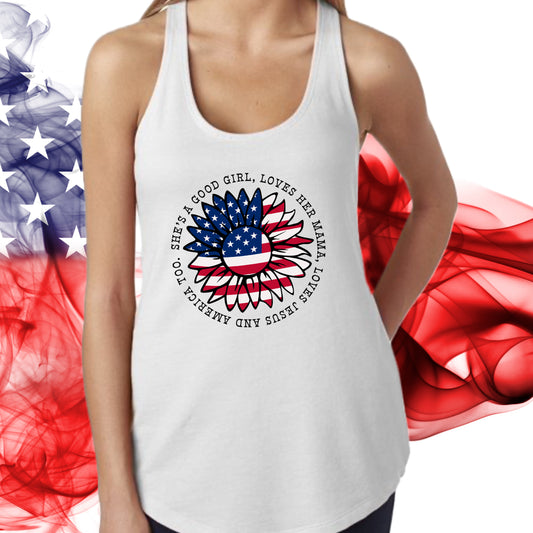 Song Lyric Tank Top For Conservative Woman Shirt For Good Girl Tank Top For Patriotic Girl TShirt Patriotic Sunflower Tank Top Gift For Women