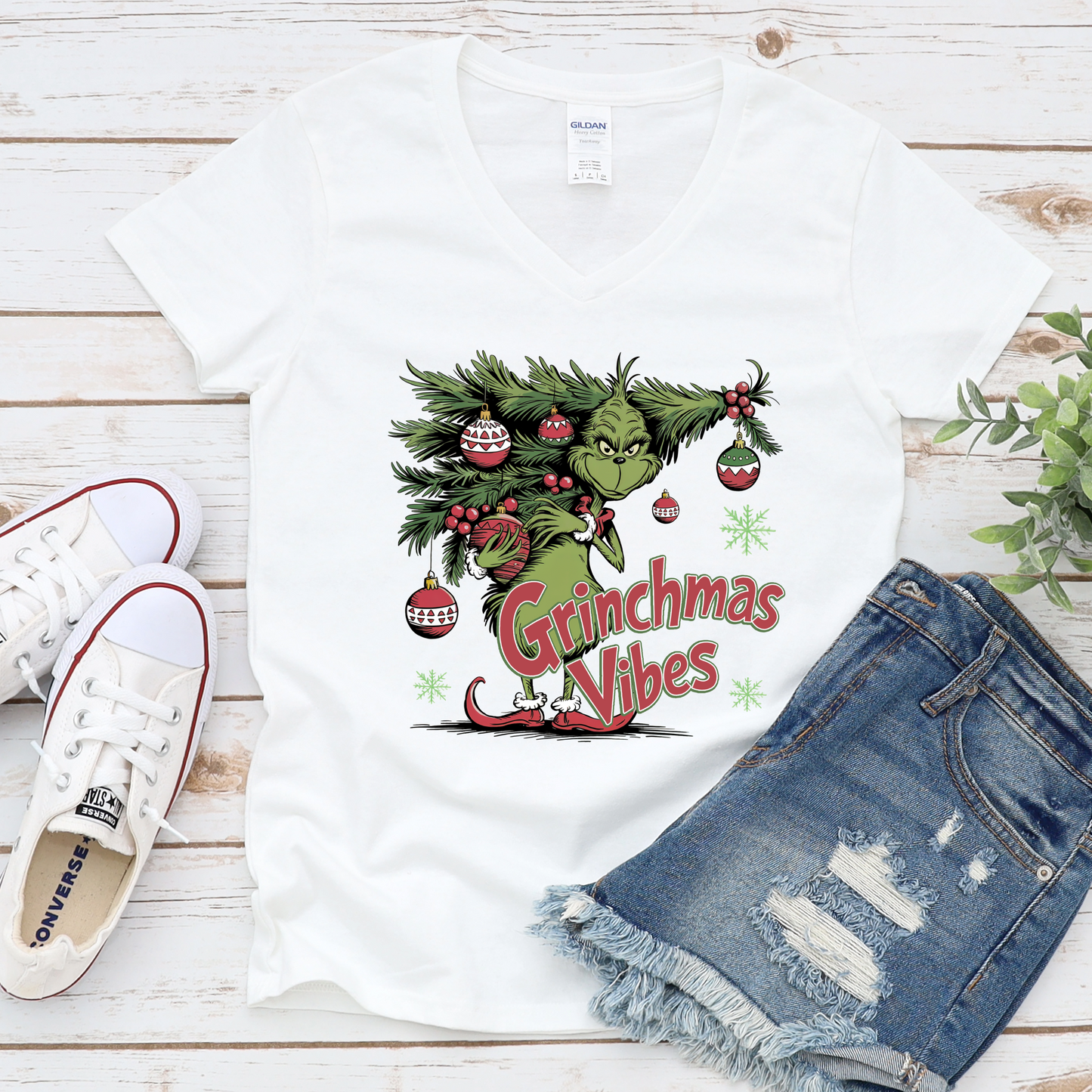Grinchmas Vibes V-Neck T-Shirt