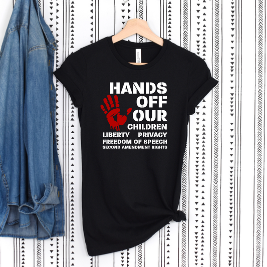 Hands Off Our Children Graphic Women's T-Shirt