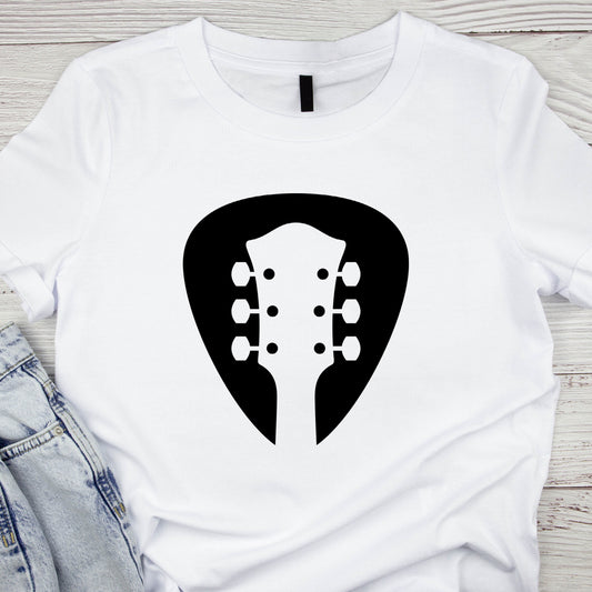 Headstock T-Shirt With Guitar Pick TShirt For Musician Shirt For Music Shirt For Guitar Player T Shirt For Live Music Shirt For Guitar Player Gifts For Musician Gift