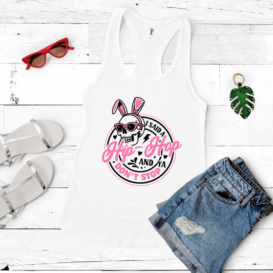 Skull Bunny Ears Tank Top - Hip Hop Easter Graphic Tank