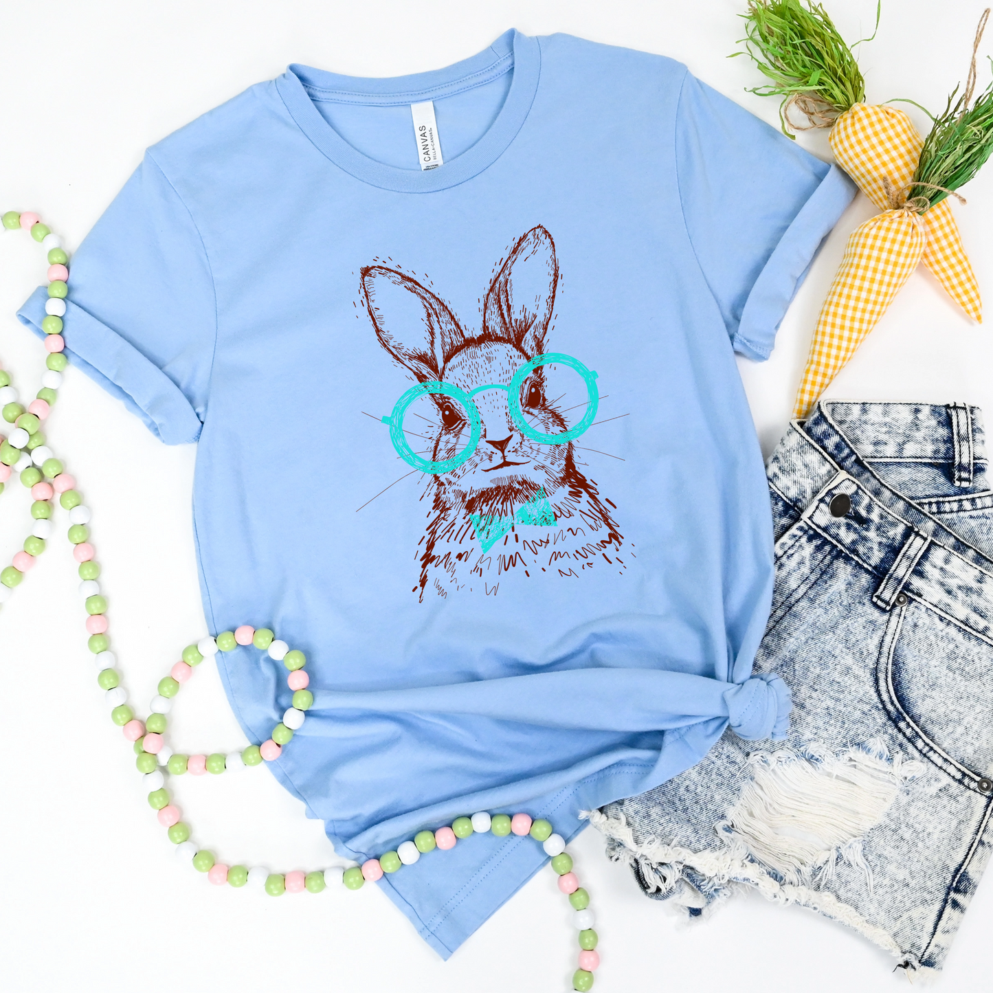 Hipster Bunny T-Shirt For Easter T Shirt For Cute Rabbit T Shirt