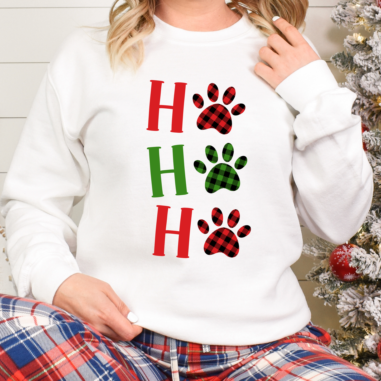 Christmas Paws Sweatshirt For Ho Ho Ho Shirt For Festive Holiday Winter Wear