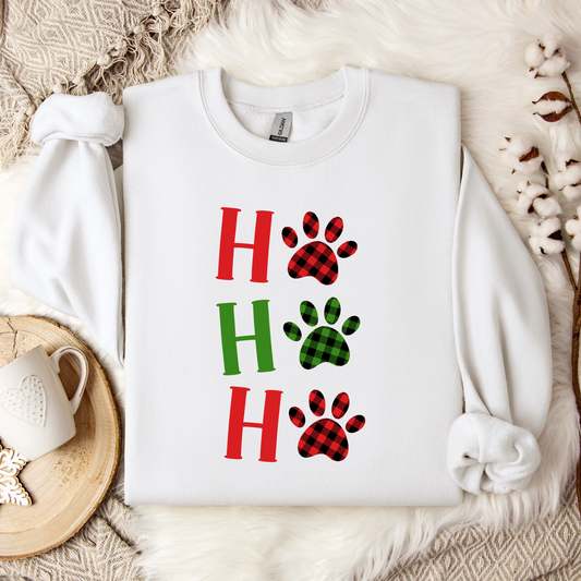 Ho Ho Ho Paw Print Christmas Sweatshirt