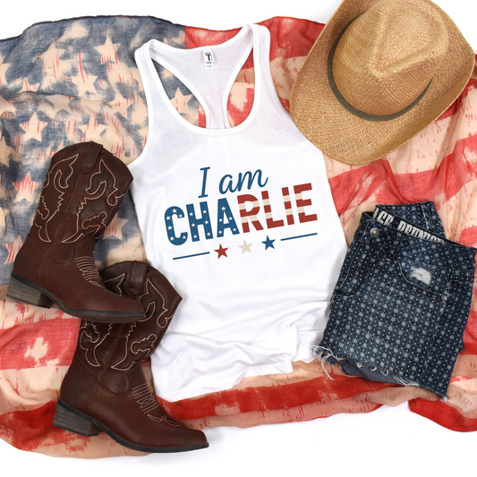 I Am Charlie Tank Top - Patriotic Charlie Kirk Tank