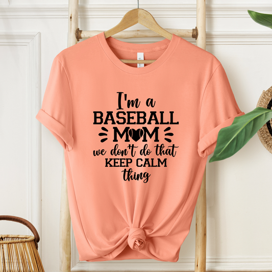 Baseball Mom T-Shirt For Keep Calm TShirt For School Sports Fan T Shirt