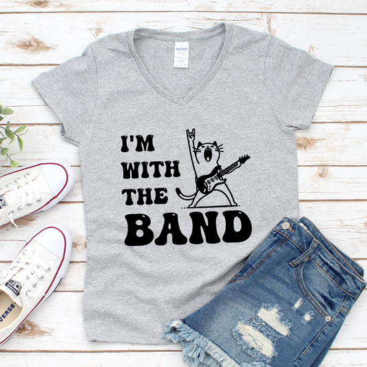 I’m With the Band T-Shirt – Retro Cat Rocker Tee