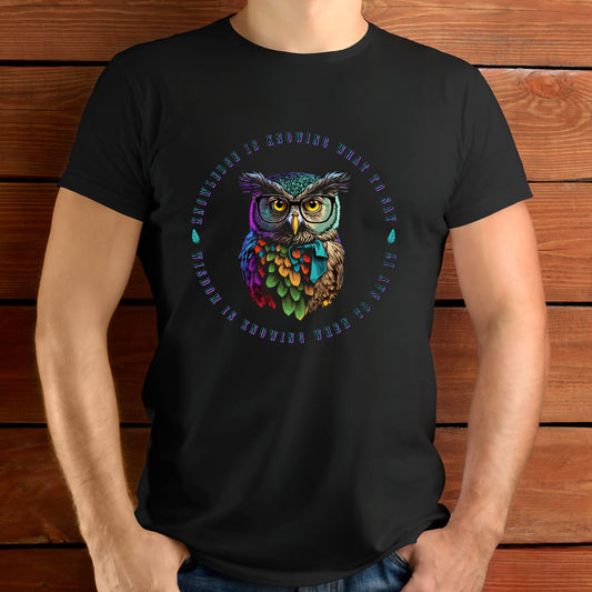 Knowledge T-Shirt For Knowing What To Say TShirt With Wise Owl T Shirt Pop Art Owl Shirt For Scholar Gift For Teacher Gift For Owl Lover Shirt For Animal Lover Shirt