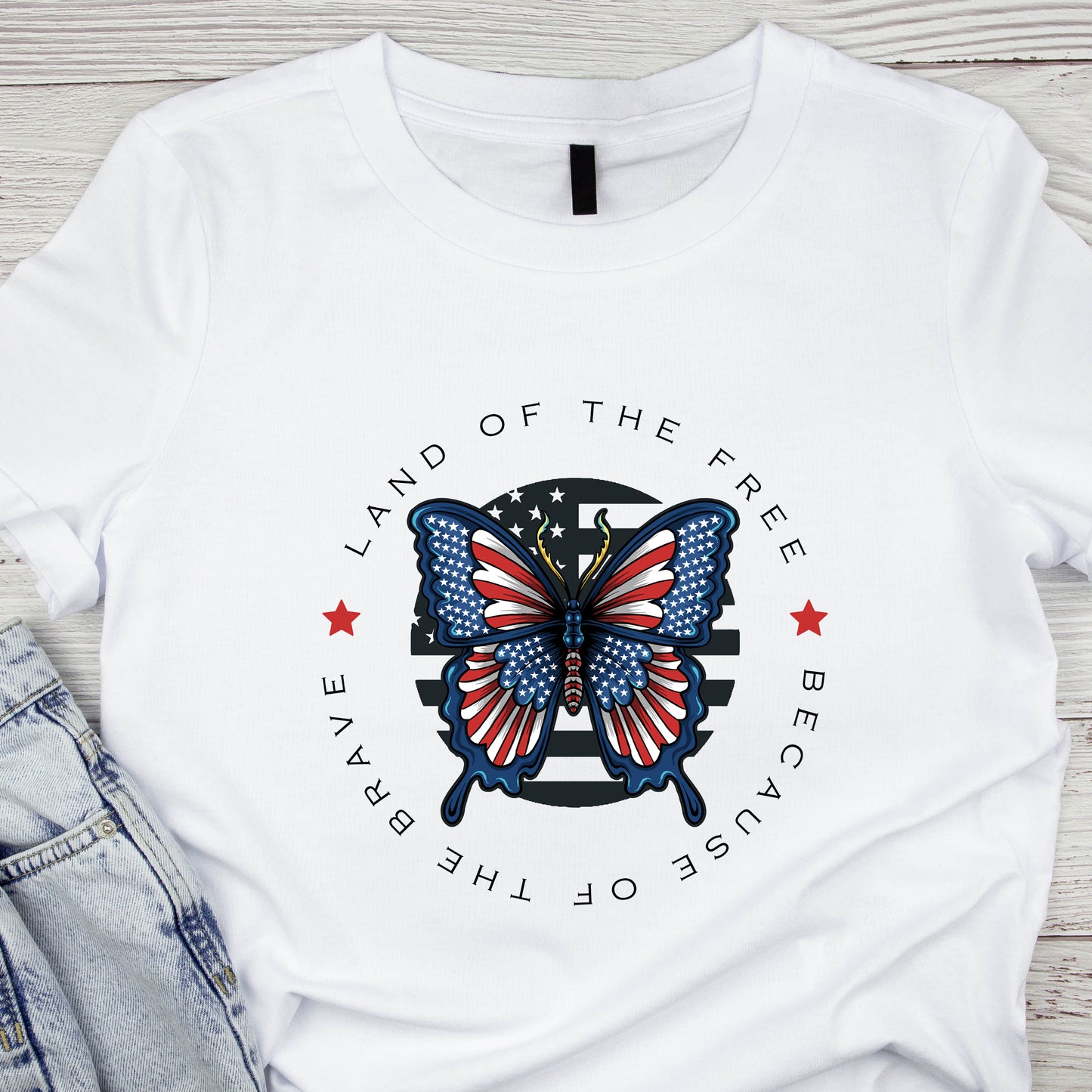 Patriotic T-Shirt For Conservative TShirt For 4th Of July T Shirt For Independence Day Shirt For Patriotic Gift Butterfly T-Shirt For Gift