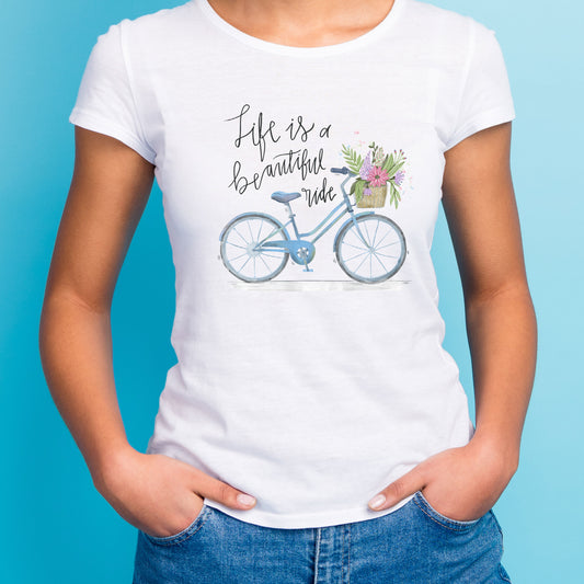 Bicycle T-Shirt For Beautiful Ride TShirt For Girl T Shirt For Woman Shirt For Feminine Bike Shirt For Bicycle Gift