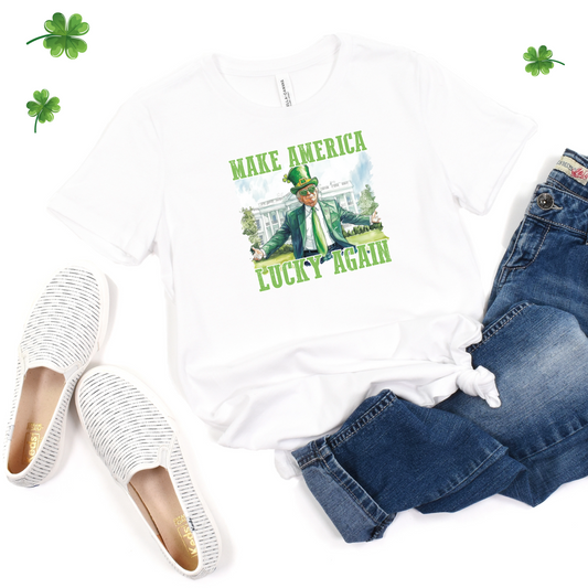 St. Patrick's Day T-Shirt For Make America Lucky Again T Shirt For St. Paddy's Holiday TShirt