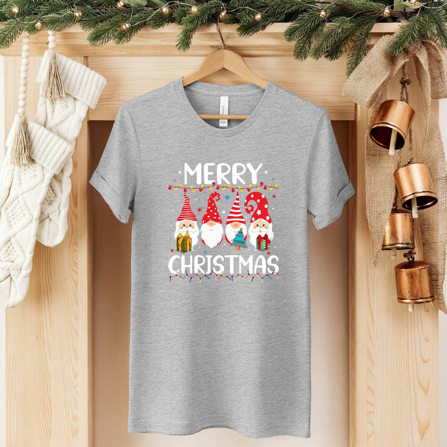 Holiday Gnome T-Shirt For Merry Christmas T Shirt For Xmas Lights TShirt